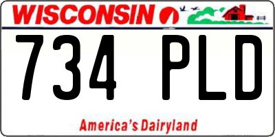 WI license plate 734PLD