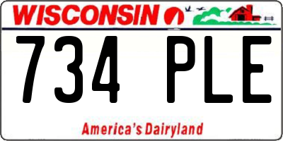 WI license plate 734PLE