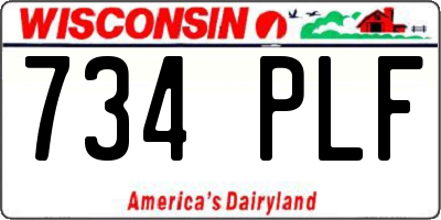 WI license plate 734PLF
