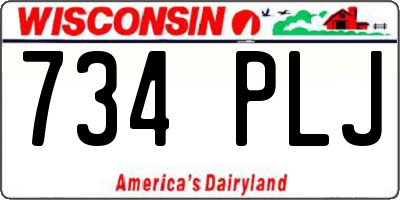 WI license plate 734PLJ