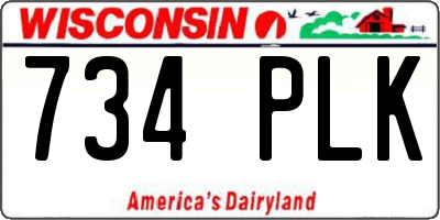 WI license plate 734PLK