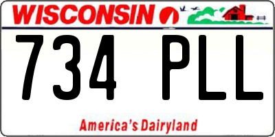 WI license plate 734PLL