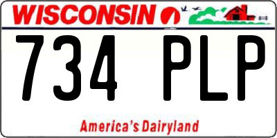 WI license plate 734PLP