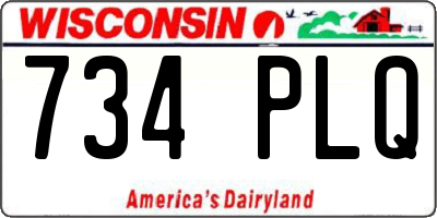 WI license plate 734PLQ