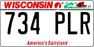 WI license plate 734PLR