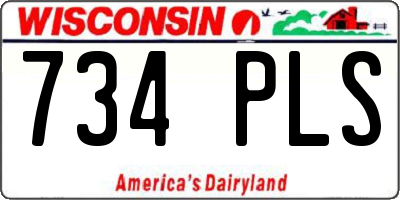 WI license plate 734PLS