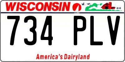 WI license plate 734PLV
