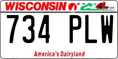 WI license plate 734PLW