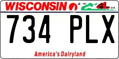 WI license plate 734PLX