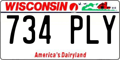 WI license plate 734PLY