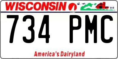 WI license plate 734PMC