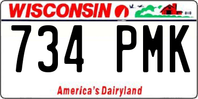 WI license plate 734PMK