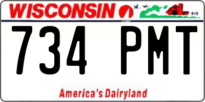 WI license plate 734PMT