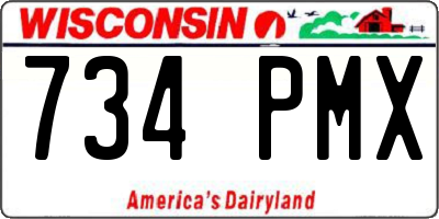 WI license plate 734PMX