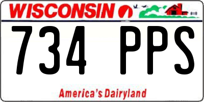 WI license plate 734PPS