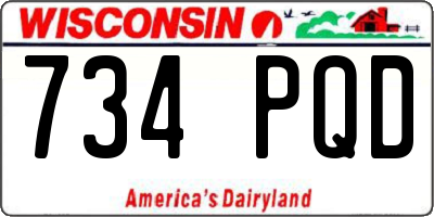 WI license plate 734PQD