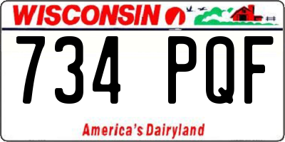 WI license plate 734PQF