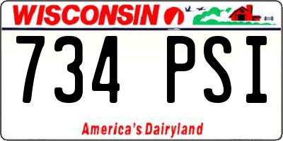 WI license plate 734PSI