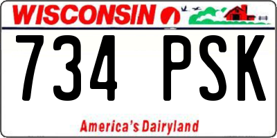 WI license plate 734PSK