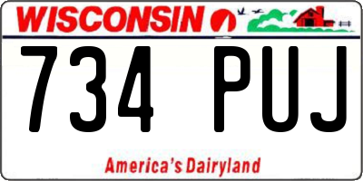 WI license plate 734PUJ
