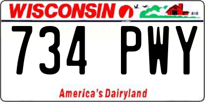 WI license plate 734PWY
