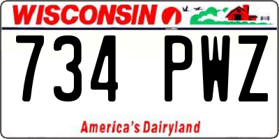 WI license plate 734PWZ