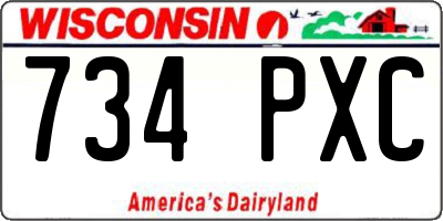 WI license plate 734PXC