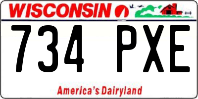 WI license plate 734PXE