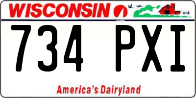 WI license plate 734PXI
