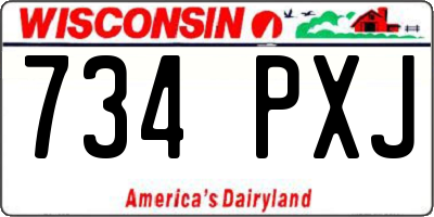 WI license plate 734PXJ