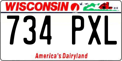 WI license plate 734PXL