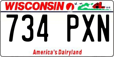 WI license plate 734PXN