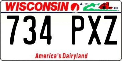 WI license plate 734PXZ