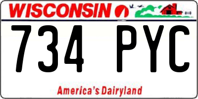 WI license plate 734PYC