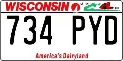 WI license plate 734PYD