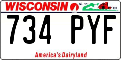 WI license plate 734PYF