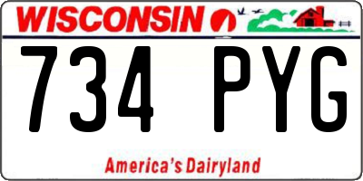 WI license plate 734PYG