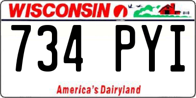 WI license plate 734PYI