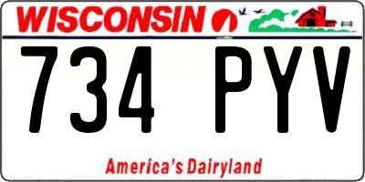 WI license plate 734PYV