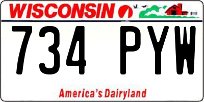 WI license plate 734PYW
