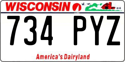 WI license plate 734PYZ