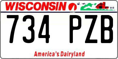 WI license plate 734PZB