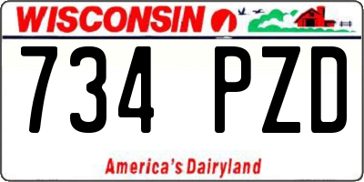 WI license plate 734PZD