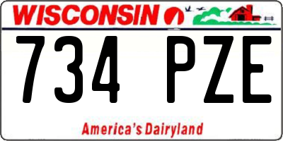 WI license plate 734PZE