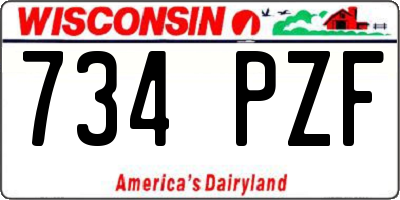 WI license plate 734PZF