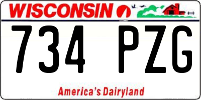 WI license plate 734PZG