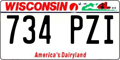 WI license plate 734PZI