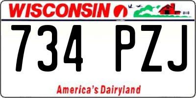 WI license plate 734PZJ