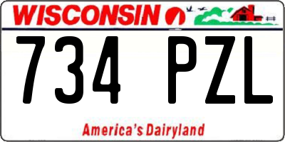 WI license plate 734PZL