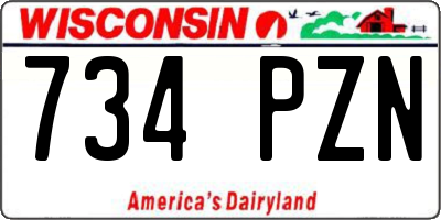 WI license plate 734PZN